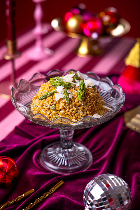 Risotto de Blé Vert Fumé (Freekeh) aux Asperges