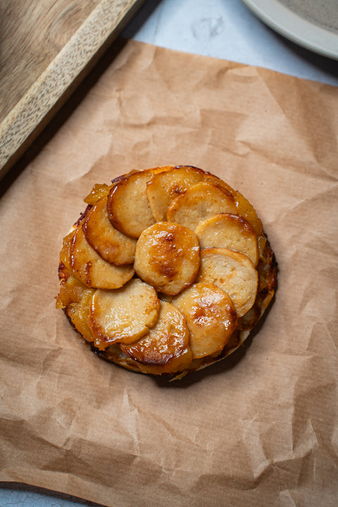 Tatin de Boudin Blanc (sur compotée de pommes au gingembre)