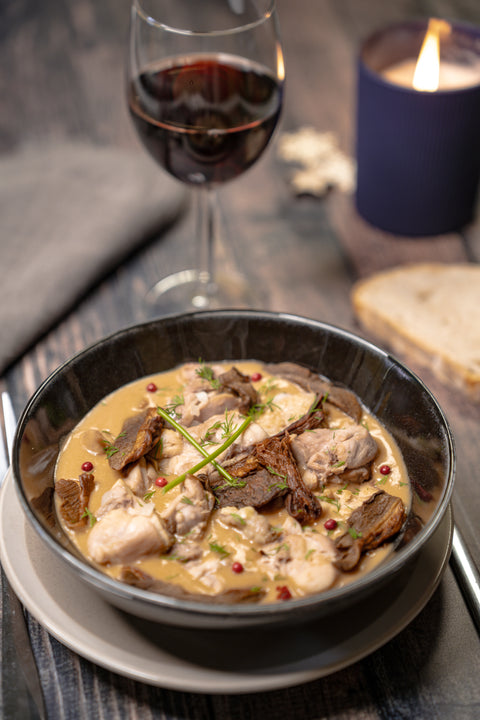 Sauté de Chapon Fermier aux Cèpes