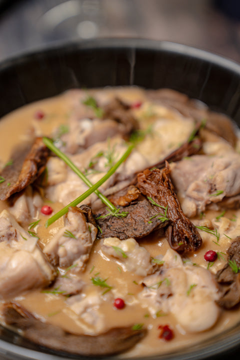 Sauté de Chapon Fermier aux Cèpes